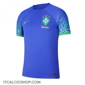 Brasile Seconda Maglia Mondiali 2022 Manica Corta